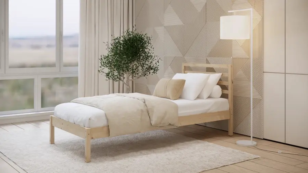 Кровать - аналог IKEA IDANAS/IDANÄS/ТИРАНА/ИКЕА 90х200 см, под беленый дуб