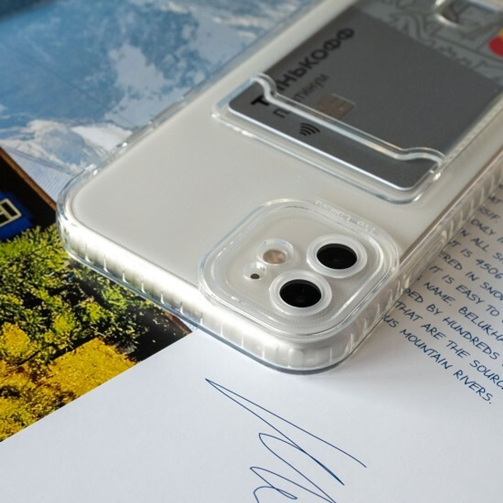 Силиконовый чехол для iPhone 11 с карманом для карт, 013019 CM