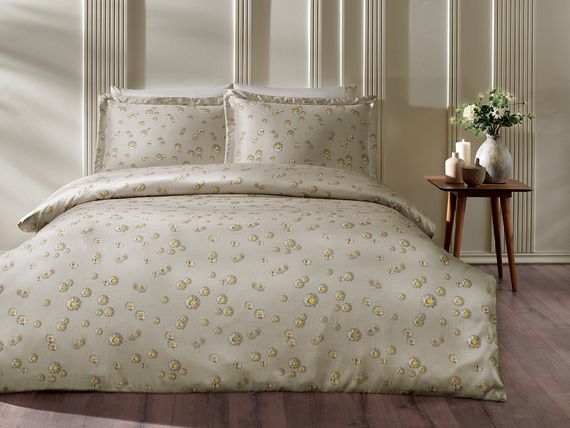 Постельное белье жатый шелк MELODY беж TIVOLYO HOME Турция
