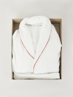 Халат Claire Batiste Atelier Шаль белый с красным кантом