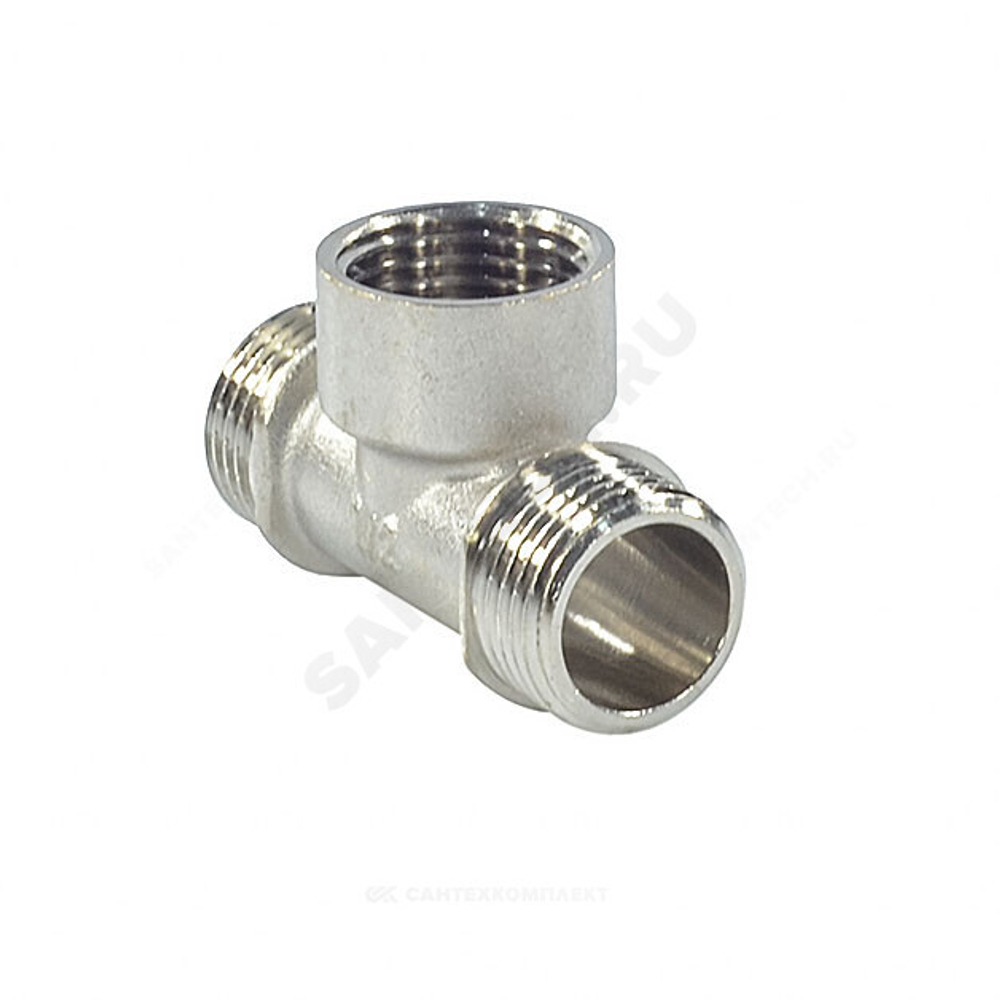 Тройник латунь никель Ду 15 (1/2") НР/ВР/НР SantechSystems