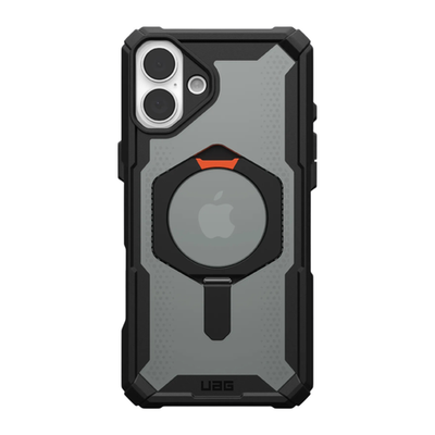 Защитный прозрачный чехол MagSafe с подставкой UAG Plasma XTE для iPhone 16 Plus Полупрозрачный композитный гибридный чехол со встроенной подставкой, высоким уровнем защиты при падении и вырезом для Контроллера камеры