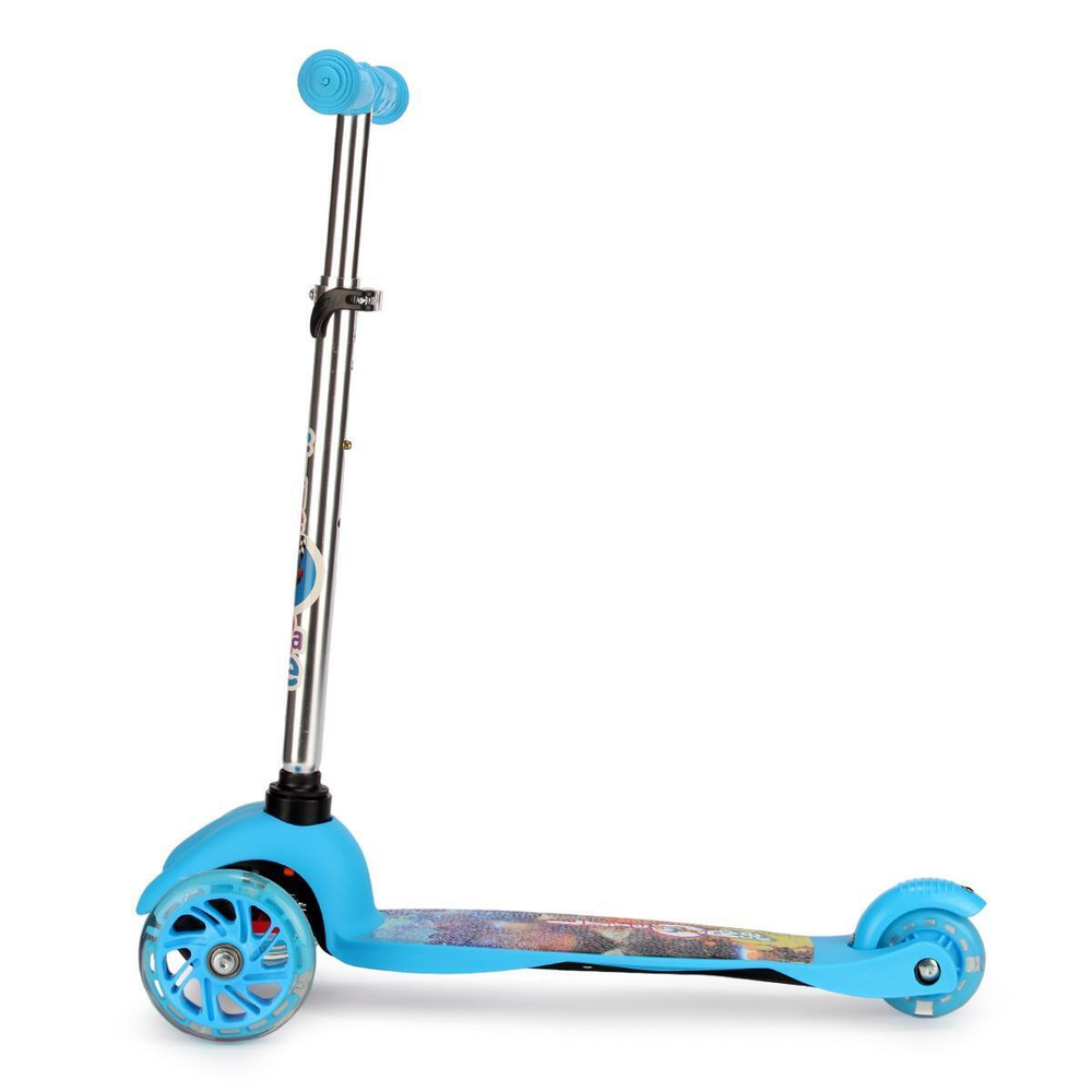 Самокат 3х кол. розовый, 55см, макс.высота ручки 62см. колеса PU свет, макс.вес 45кг.