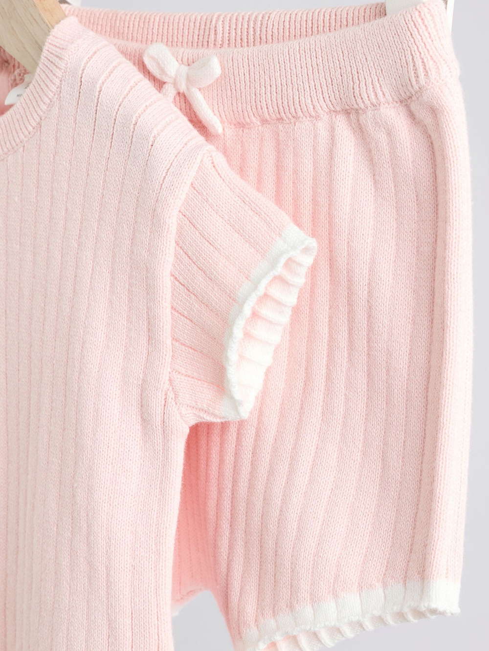 Вязаная футболка и шорты в комплекте для малышей Next AA8-205, Розовый