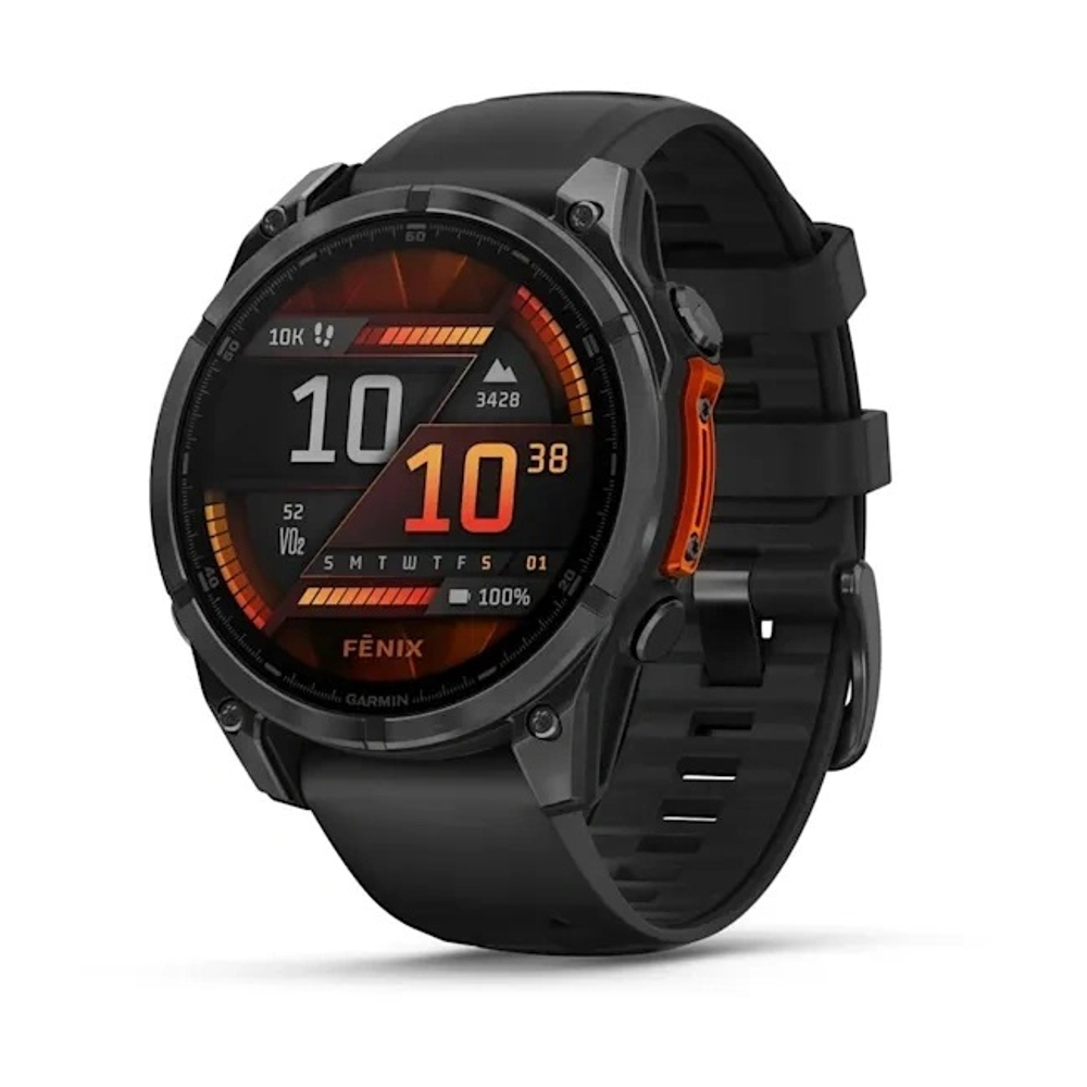 Умные часы Garmin Fenix 8 47mm, Slate Gray with Black Silicone Band