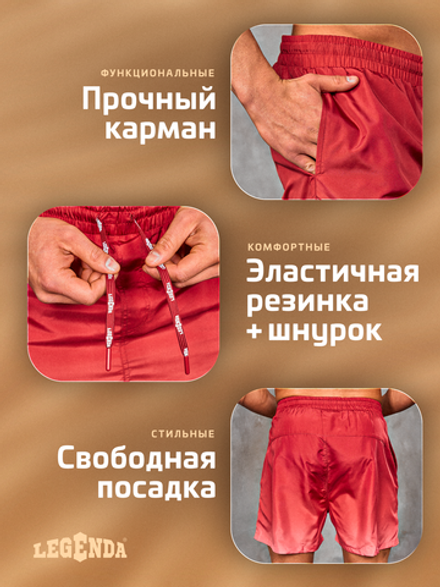 Шорты плавки Gradient LEGENDA укороченные терракотовый