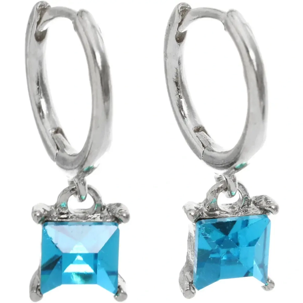 Серьги из гиппоалергенного сплава «ЛАТТИ», аквамарин, цвет серебро и золото, 2,5см