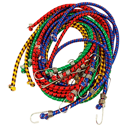 Жгут для Фиксации инвентаря Резиновый с крючками 10х1000мм 1шт Цвет Ассорти ( стяжка для груза )