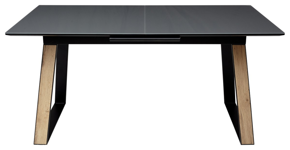 Стол М-City DISAUR Франк 160 Графит, стекло, Дуб Галифакс черный
