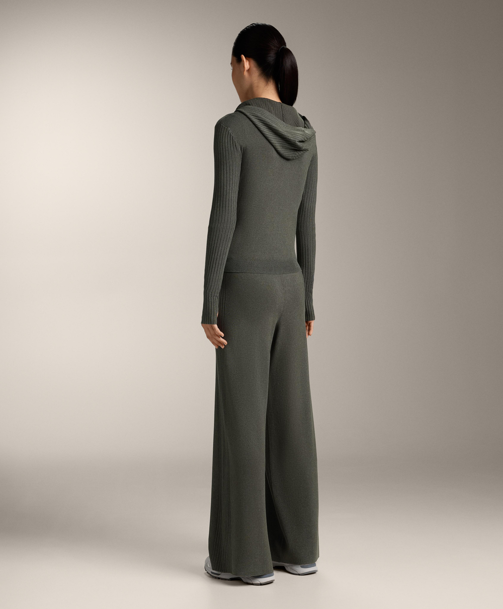 OYSHO Прямые брюки из ребристого трикотажа, зеленый