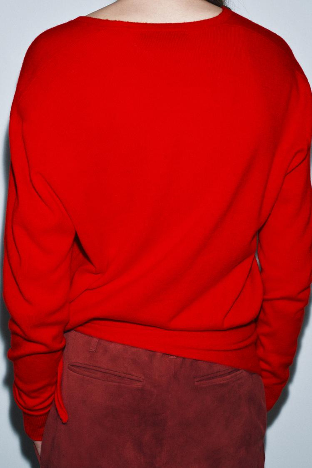 ZARA ДЖЕМПЕР ИЗ 100% СВЕРХМЯГКОЙ ШЕРСТИ, КРАСНЫЙ