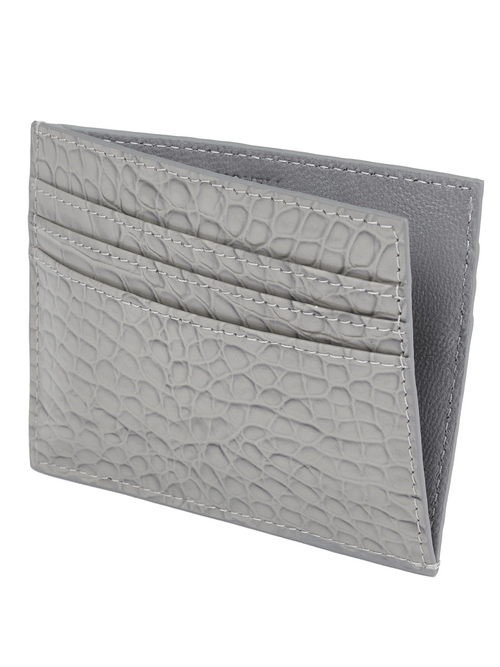 Картхолдер METROPOLITAN CROCO серого цвета