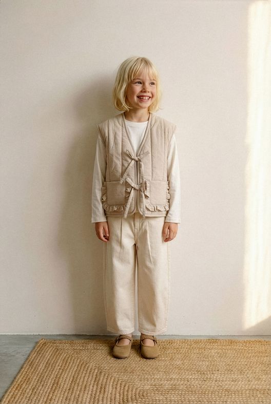 Жилет с бантиками, бежевый / YanaVarya