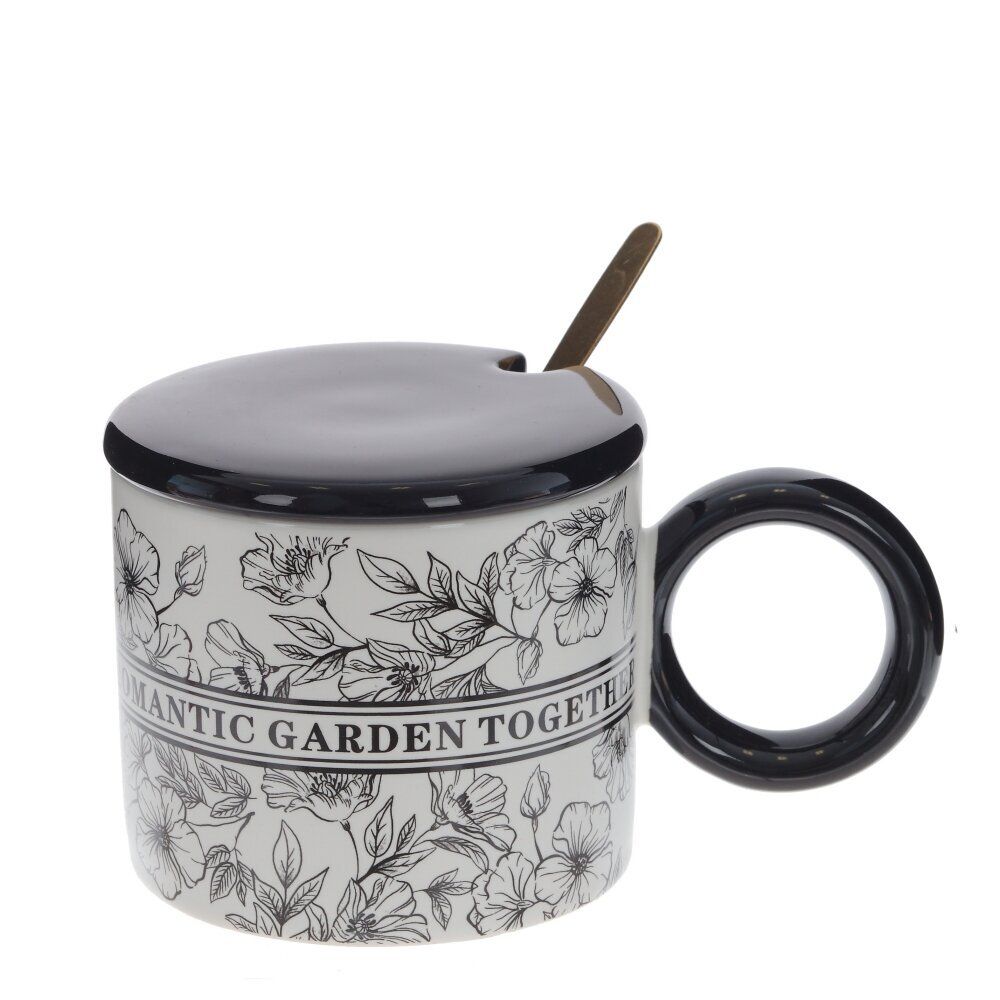 GAEM Кружка с крышкой и ложкой, 350 мл, L14 W9 H8 см, 4в.