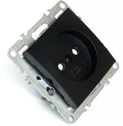 Розетка без заземления и со шторкой, без рамки Stekker Эрна 49153