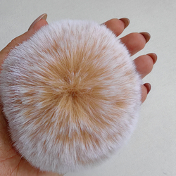 Помпон из искусственного меха "Мелированный бехевый" d=9 см