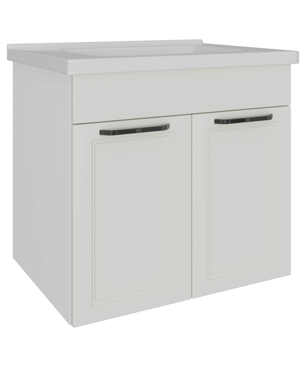 AVK2. Тумба навесная, 2 Ящика, 600, коллекция (Эрика, Cersanit Como, Белый снег, Молочный глянец)