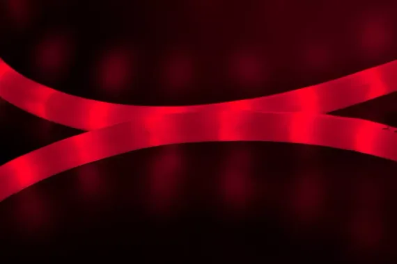 Дюралайт светодиодный 2-х проводной, диаметр 13 мм., 220В, красные LED лампы 36 шт на 1 м., бухта 100 м., матовый, статика, Teamprof (TPF-DL-2WHM-100-240-R)