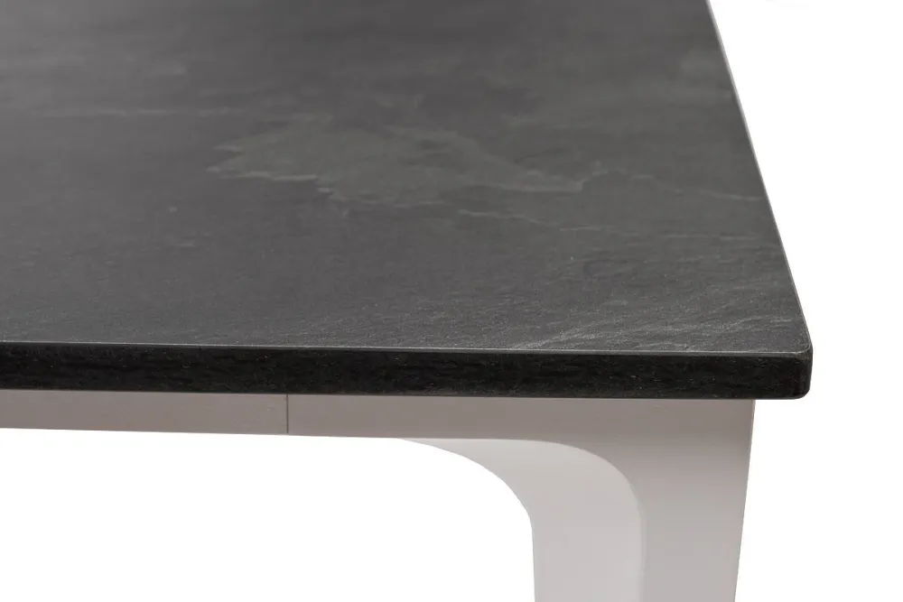 "Малага" обеденный стол из HPL 90х90см, цвет "серый гранит", каркас белый