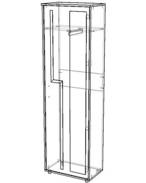 Шкаф ФИНИКС с зеркалом /600*2000*369/ правый венге / сосна астрид