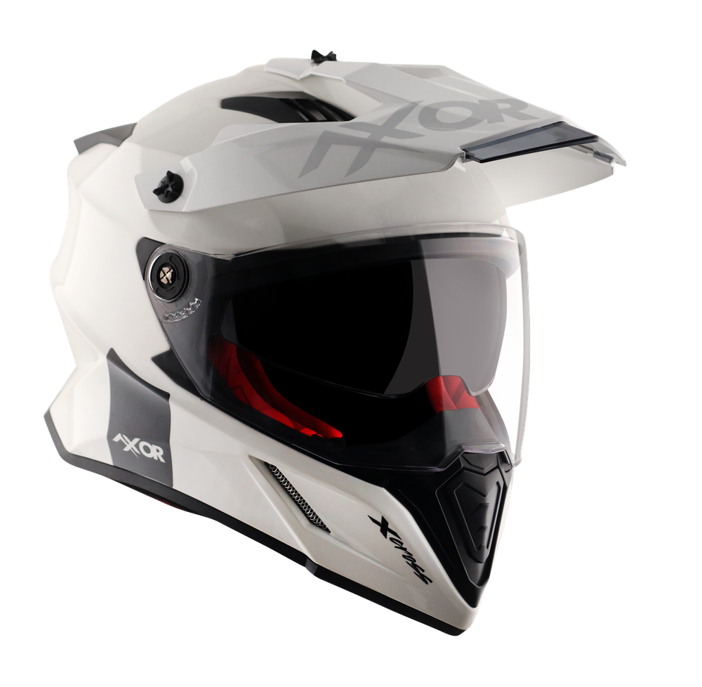 Шлем AXOR X-CROSS DUAL VISOR SC, с визором, цвет белый (S)