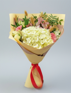 Букет с гортензией Карамель