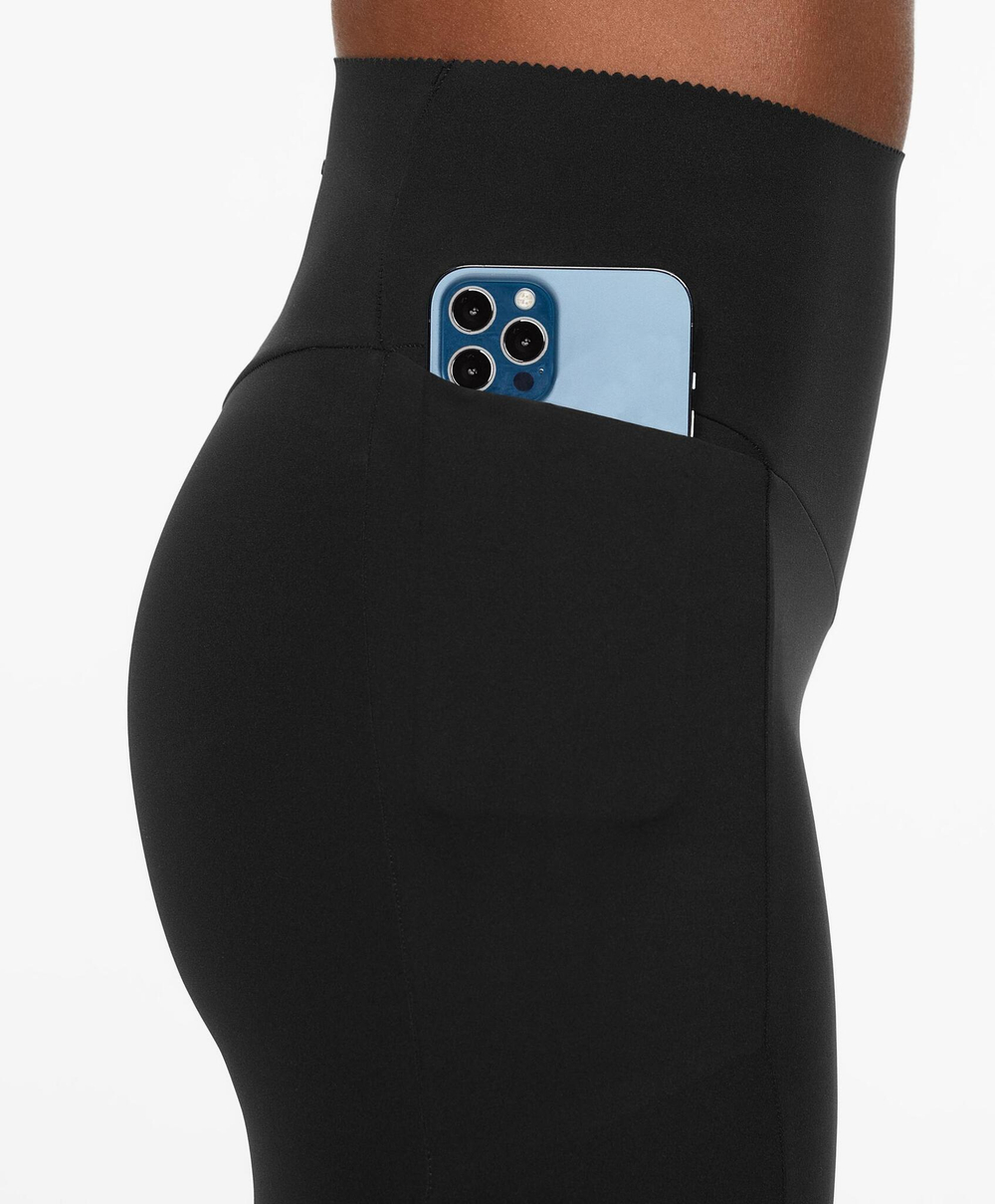 OYSHO Легинсы до щиколотки Compressive, карман и высокая посадка, 65 см, черный