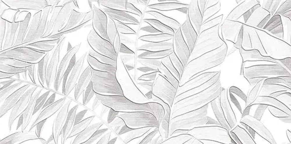 Декоративная плитка ALMA Ceramica DWU09BNT007 Bonita 50x24.9 серая глазурованная матовая флористика