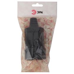 Розетка ЭРА Rx4-B кабельная с заземлением прямая ПВХ 16A черная | Штепсельные вилки и розетки