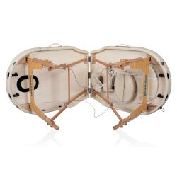 Массажный складной стол Mizomed Premium Oval 2 крем, черный