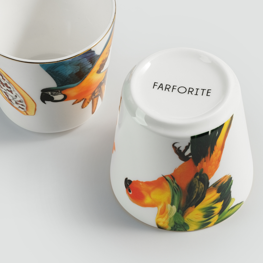 Набор из 2 кофейных стаканов Farforite «Амазония» 200 мл в подарочной коробке