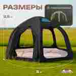Пневмокаркасная юрта «Гармония» 5×5×2,5 м — для глэмпинга из ПВХ, чёрная