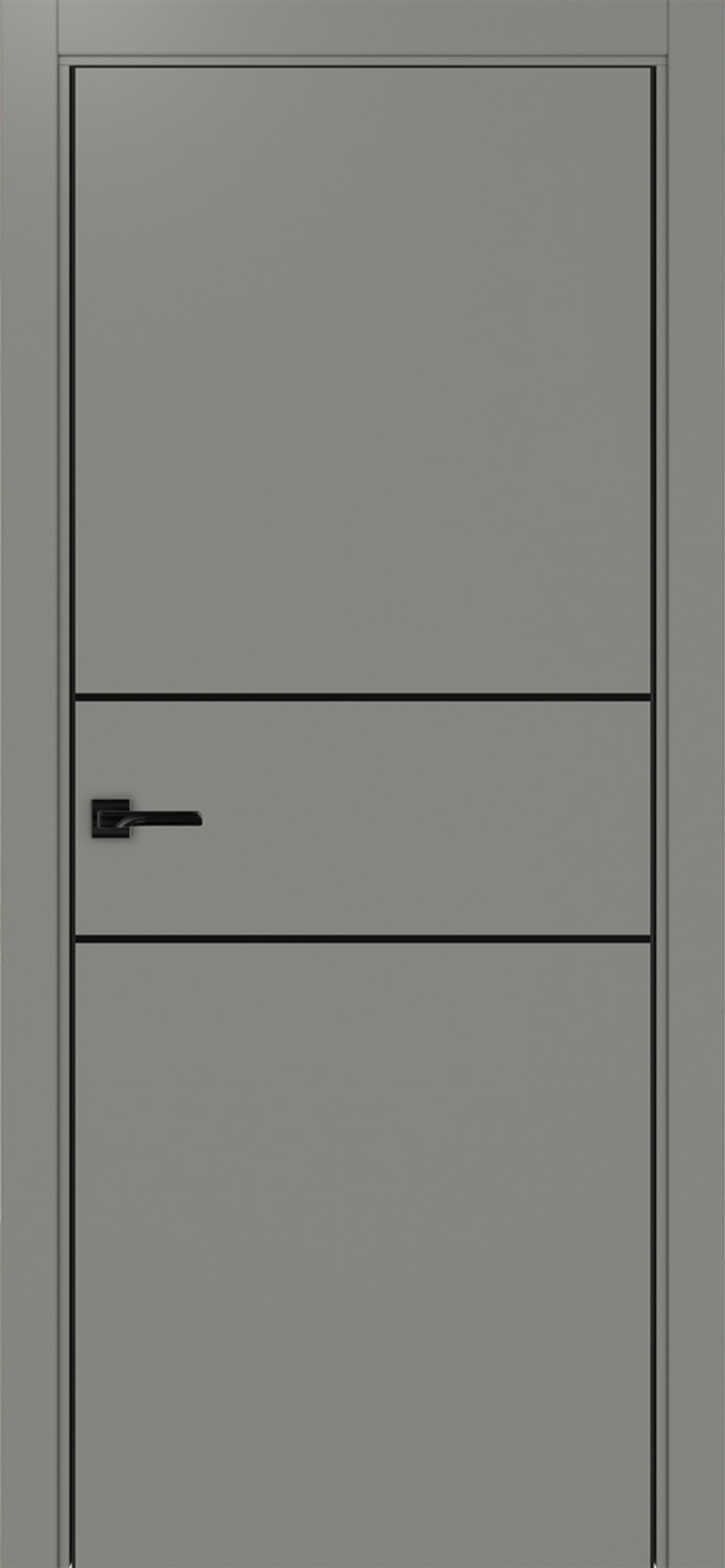 Межкомнатная дверь Optima Porte НЕАПОЛЬ 203 Молдинг SB (чёрный), Алюминиевая кромка SB (матовый чёрный) с 2-х сторон
