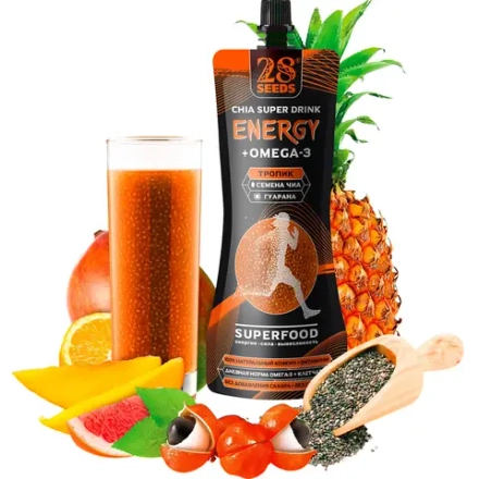 Энергетический напиток Чиа ОМЕГА-3 "Тропик"