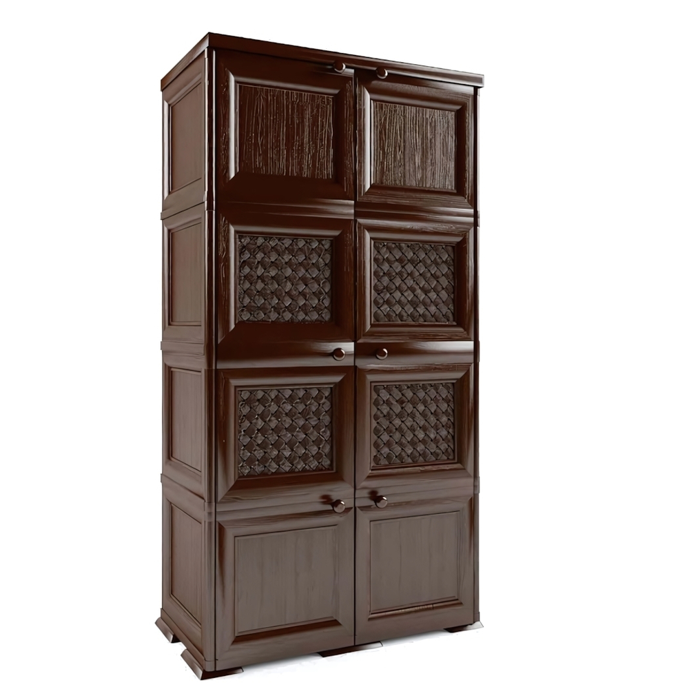 Шкаф - пенал пластиковый широкий "УЮТ" 6 отделений Э-052 (шоколадный) 810х420х1615