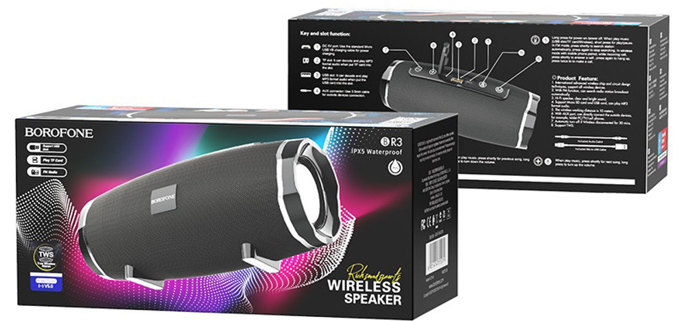 Колонка Bluetooth Borofone BR3 Rich sports black