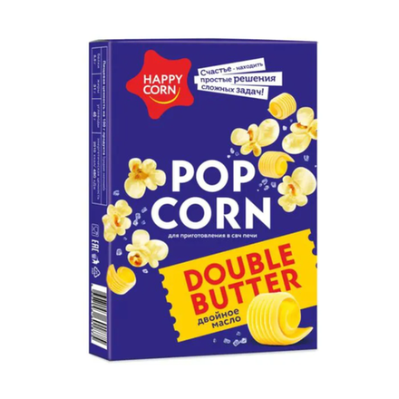 Попкорн Happy Corn Двойное масло для СВЧ 100 гр