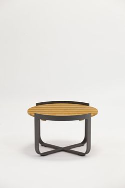 Boden, стол кофейный антрацит/натуральный, алюминий/тик