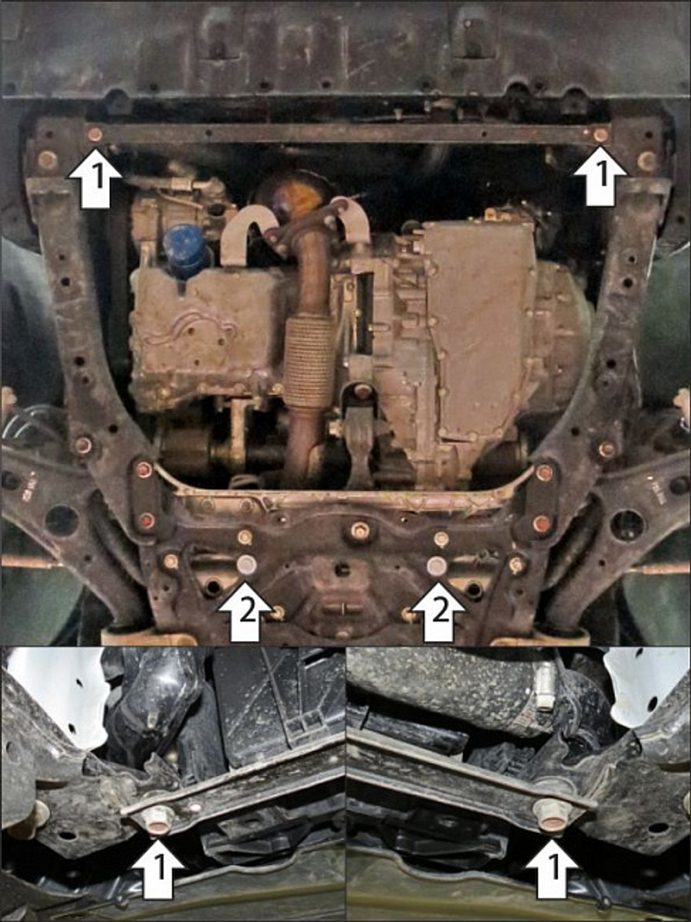 Защита стальная 2 мм Д, КПП Honda ZR-V; V=1,5; 2WD; с 2022 г MOTODOR.70806
