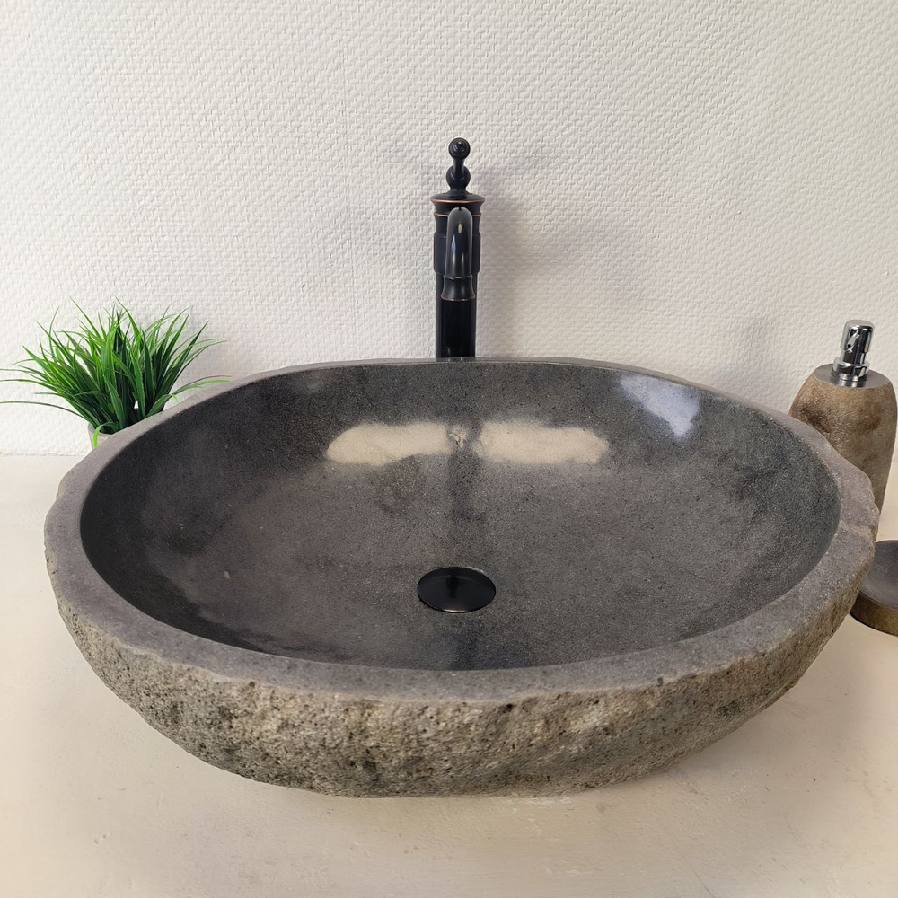 Раковина из речного камня RS-66039 61х54х15 из натурального камня