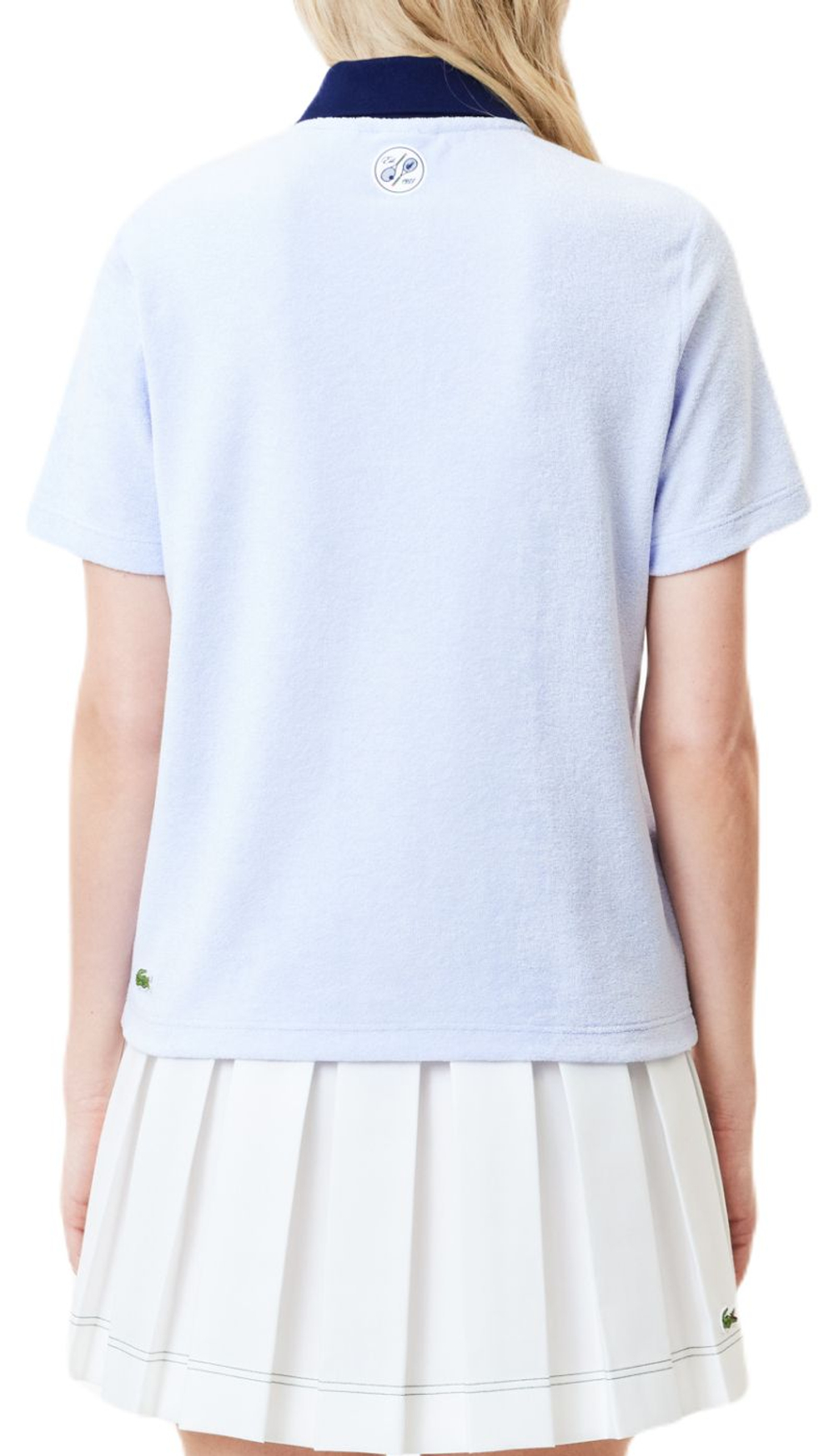 Женское поло Lacoste Roland Garros Edition Terry Knit Tennis - light blue/navy blue