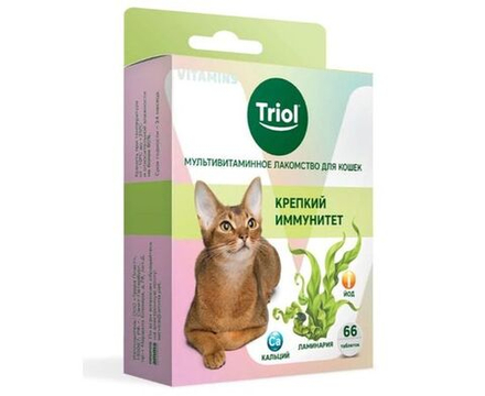 TRIOL Мультивитаминное лакомство для кошек "Крепкий иммунитет", 66 таблеток