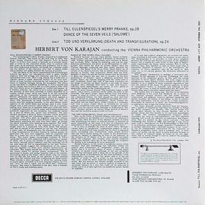 Herbert von Karajan, Vienna Philharmonic Orchestra / Richard Strauss: Till Eulenspiegel's Merry Pranks, Dance Of The Seven Veils, Tod Und Verklarung (LP)