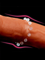 Эрекционное кольцо со стимулирующими шариками сверху и снизу (Цвет: белый)