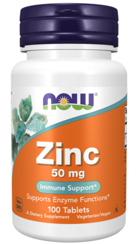 NOW Foods, Цинк, Zinc 50 mg, 100 таблеток