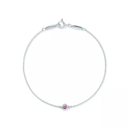Браслет из серебра 925 с розовым сапфиром💖Tiffany, В наличии