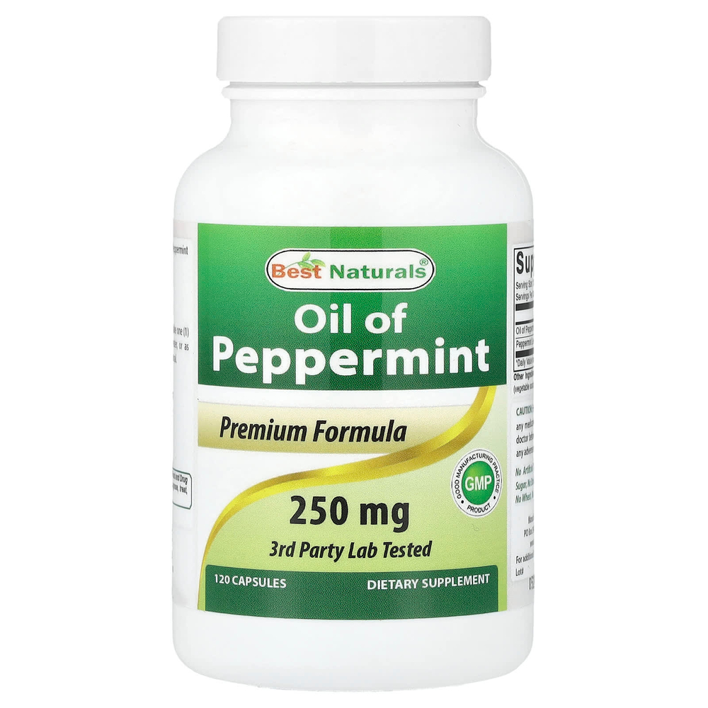 Best Naturals, масло перечной мяты, 250 мг, 120 капсул