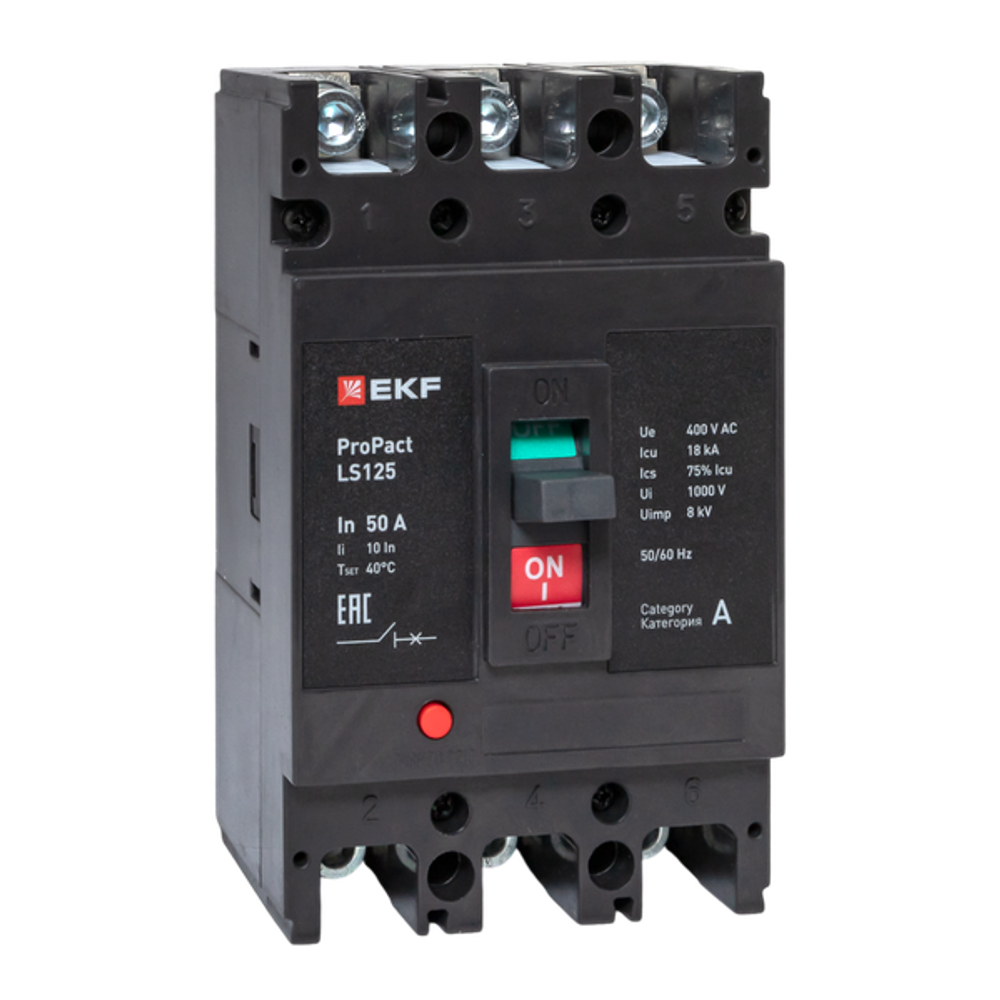 Автоматический выключатель в литом корпусе  EKF mccb-125-18-3-50-ls