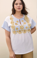 Футболка с вышивкой Marina Rinaldi
