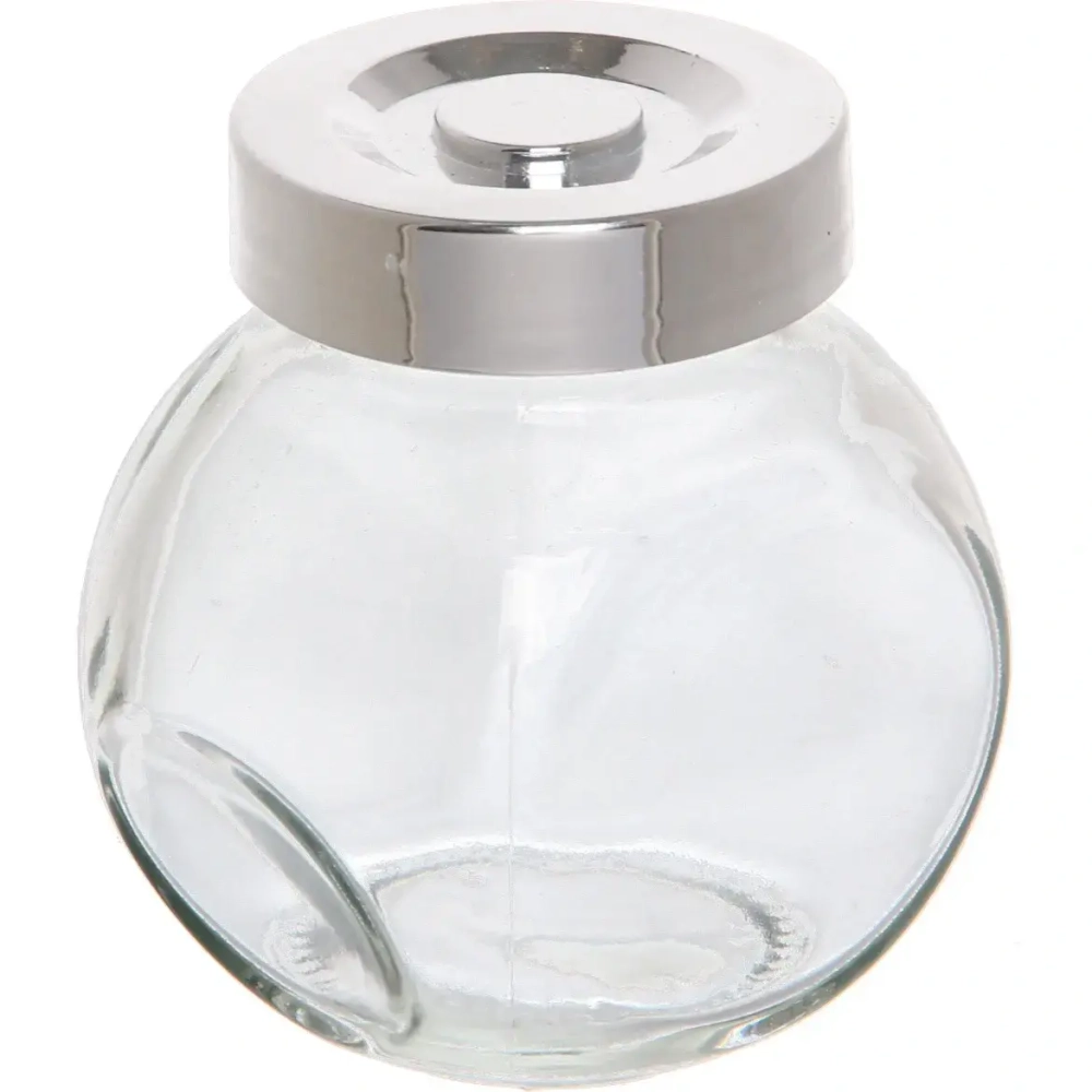 Банка для продуктов стеклянная 100 мл с крышкой, плоская